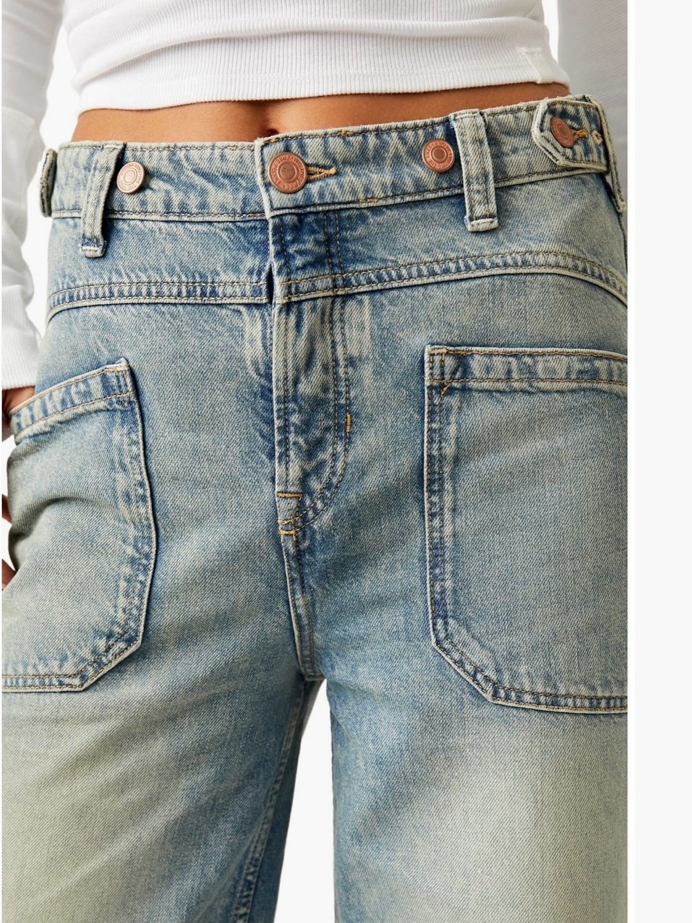 We The Free Palmer Cuffed Jeans Size 24 La La Land Free People Wide Leg